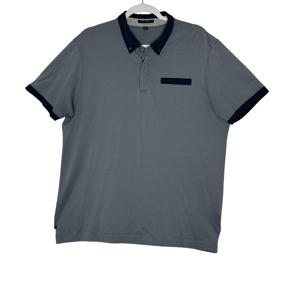 Travis Mathew Polo Men's Shirt XL Gray Pima Cotton Blend Golf